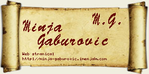 Minja Gaburović vizit kartica
